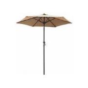 Stokparasol denia push-up 200x200cm polyester taupe grade 6 zonwering