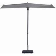 Sun wave light grey stokparasol 270 x 150 cm zonwering