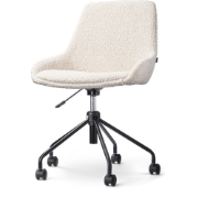 Nout-Isa bureaustoel bouclé beige - zwart onderstel