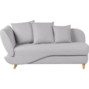 Beliani MERI - Chaise longue-Grijs-Kunstlinnen