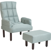 Beliani OLAND - Fauteuil-Groen-Kunstlinnen
