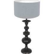 Anne Lighting - tafellamp - Lyons - zwart - hout linnen - Ø 30cm - E27...