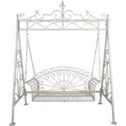 Clayre & Eef Schommelbank  173x96x213 cm Wit IJzer