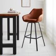 Draaibare Barkruk Cognac Ecoleder Elise - Met Armleuning - Zithoogte 7...