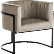 Beliani LARVIK II - Fauteuil-Beige-Fluweel