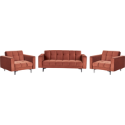 Beliani ALNES - Zitgroep-Rood-Fluweel
