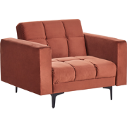 Beliani ALNES - Fauteuil-Rood-Fluweel