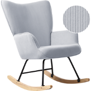 Beliani ARSET - Schommelfauteuil-Blauw-Corduroy