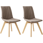 Beliani CALGARY - Eetkamerstoel-Bruin-Polyester