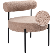 Beliani ALPHA - Fauteuil-Beige-Bouclé