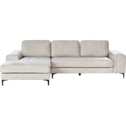 Beliani KIRUNA - Hoekbank-Beige-Fluweel
