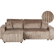Beliani ABACKA - Slaapbank-Bruin-Corduroy