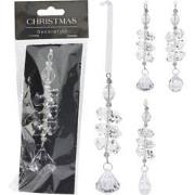 Hangdeco diamants 3x2x15 cm 3as kerstversiering