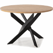 Ronde tafel met witte metalen poten L120 cm - THER