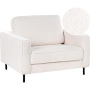 Beliani SAVALEN - Fauteuil-Wit-Bouclé