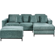 Beliani OSLO - Hoekbank-Blauw-Fluweel