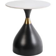 Beliani ITUNA - Bijzettafel-Zwart-Gesinterde steen