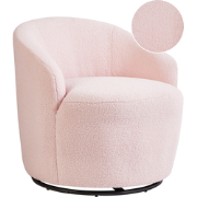 Beliani DAVIK - Fauteuil-Roze-Bouclé