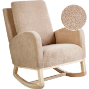 Beliani ALSTA - Schommelfauteuil-Beige-Bouclé