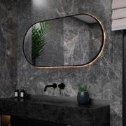 Badkamerspiegel - 120x60cm Ovaal - Zwart Frame