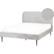 Beliani FLAYAT - Tweepersoonsbed-Grijs-Corduroy