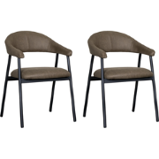 LABEL51 Eetkamerstoel Amaze - Moss - Micro Suede - set van 2