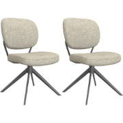 LABEL51 Eetkamerstoel Geneva - Naturel - Boucle - set van 2