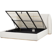 Beliani MONESTIER - Tweepersoonsbed-Wit-Polyester