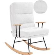 Beliani ESKELIN - Schommelfauteuil-Wit-Bouclé