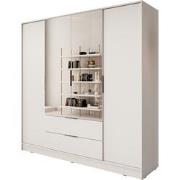 Meubella Kledingkast Kaelum - Beige - 206 cm - Met spiegel