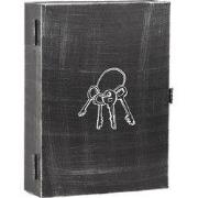 LABEL51 Wanddecoratie Sleutelkastje - Zwart - Metaal - 25x8x35 cm