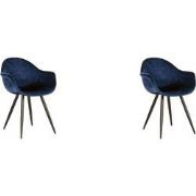 LABEL51 Eetkamerstoel Forli - Blauw - Fluweel - set van 2