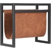 LABEL51 Wanddecoratie Magazinehouder - Cognac - Leder