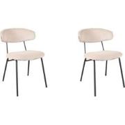LABEL51 Eetkamerstoel Zack - Naturel - Ribcord - set van 2