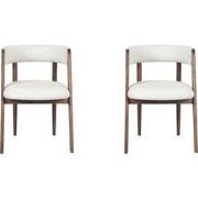 LABEL51 Eetkamerstoel Sasha - Wit - Boucle - 82x54x75 cm - set van 2