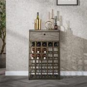 Hoyz Collection - Wijnkast Ferro 1 Lade - Brons Antiek