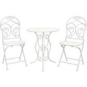 Clayre & Eef Bistroset Bistrotafel Bistrostoel 3-delig  Ø 60x70 Beige ...