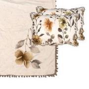 Clayre & Eef Bedsprei 220x240 cm Wit Grijs Polyester Sprei