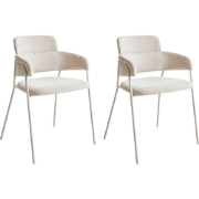 Beliani PAONIA - Eetkamerstoel-Beige-Chenille