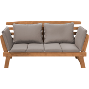 Beliani PORTICI - Tuinbank-Lichte houtkleur-Eucalyptushout