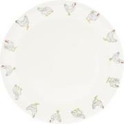 Clayre & Eef Dinerbord  Ø 28 cm Beige Keramiek Rond Kippen Eetbord