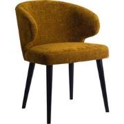 PTMD Fiori Yellow 6057 Dining Chair Black Wood Legs