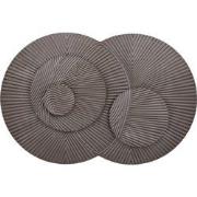 PTMD Thikra Brown Double Circles Mdf Wall Panel Carved