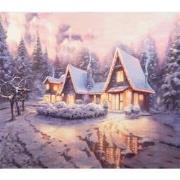 Clayre & Eef Kerst Achtergronddoek 180x210 cm Grijs Stof Winter