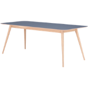 Stafa table houten eettafel whitewash - met linoleum tafelblad smokey ...