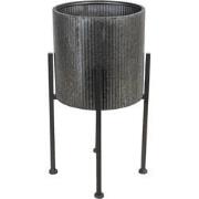 Clayre & Eef Planthouder  Ø 30x60 cm Grijs Metaal Rond Bloempot binnen