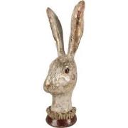 Clayre & Eef Beeld Konijn 28 cm Wit Goudkleurig Polyresin Paasdecorati...