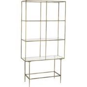 J-line - Rek 3 Legplanken Metaal/glas Goud - 100x40x200cm