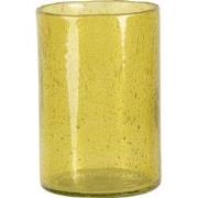 Clayre & Eef Theelichthouder  Ø 10x15 cm Geel Glas Rond Waxinelichthou...