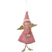 Clayre & Eef Kersthanger Engel 20 cm Roze Synthetisch Kerstboomversier...